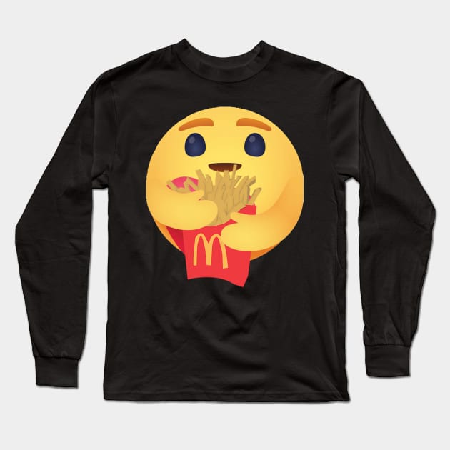 Fries New Facebook Emoji Hug Reaction Long Sleeve T-Shirt by Hevding